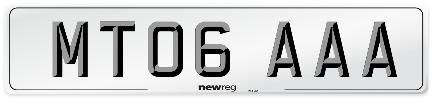 MT06 AAA Number Plate from New Reg